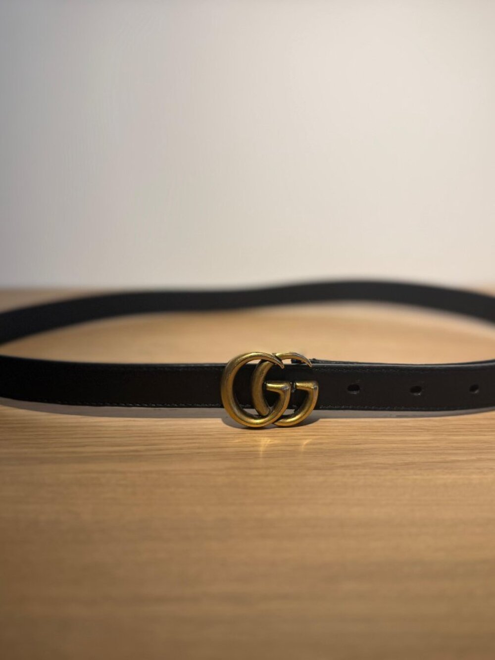 GG Marmont Black Thin Belt - Picture 2 of 4